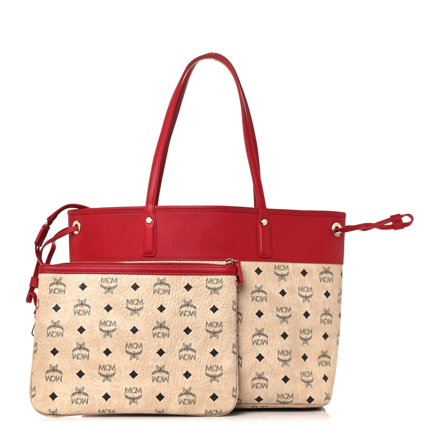 Visetos Shopper Tote Beige Red