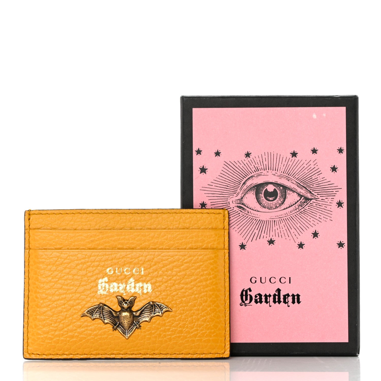 Gucci Calfskin Garden Bat Card Holder Yellow 8 of 8