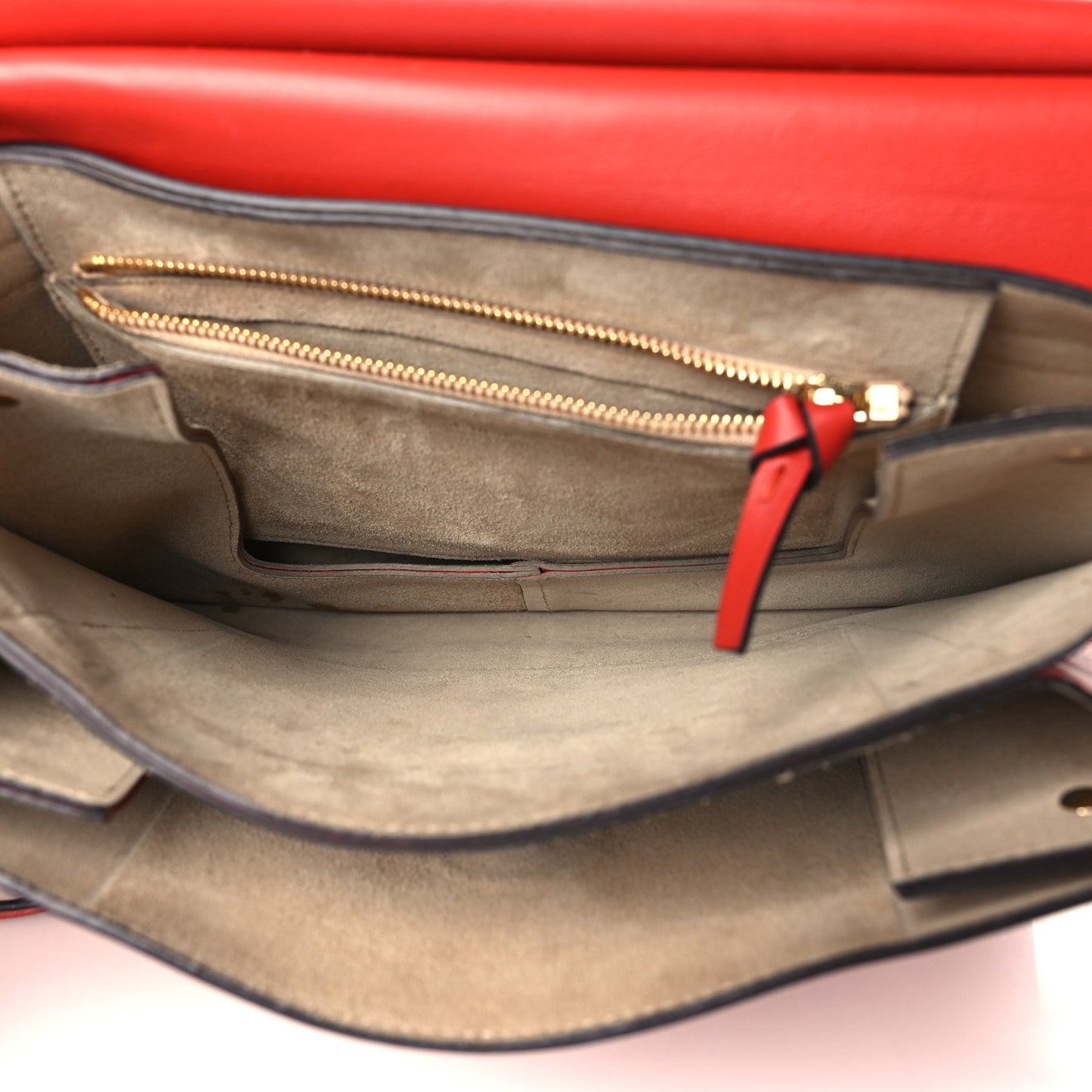 Calfskin Suede Medium Faye Shoulder Bag Sepia Red