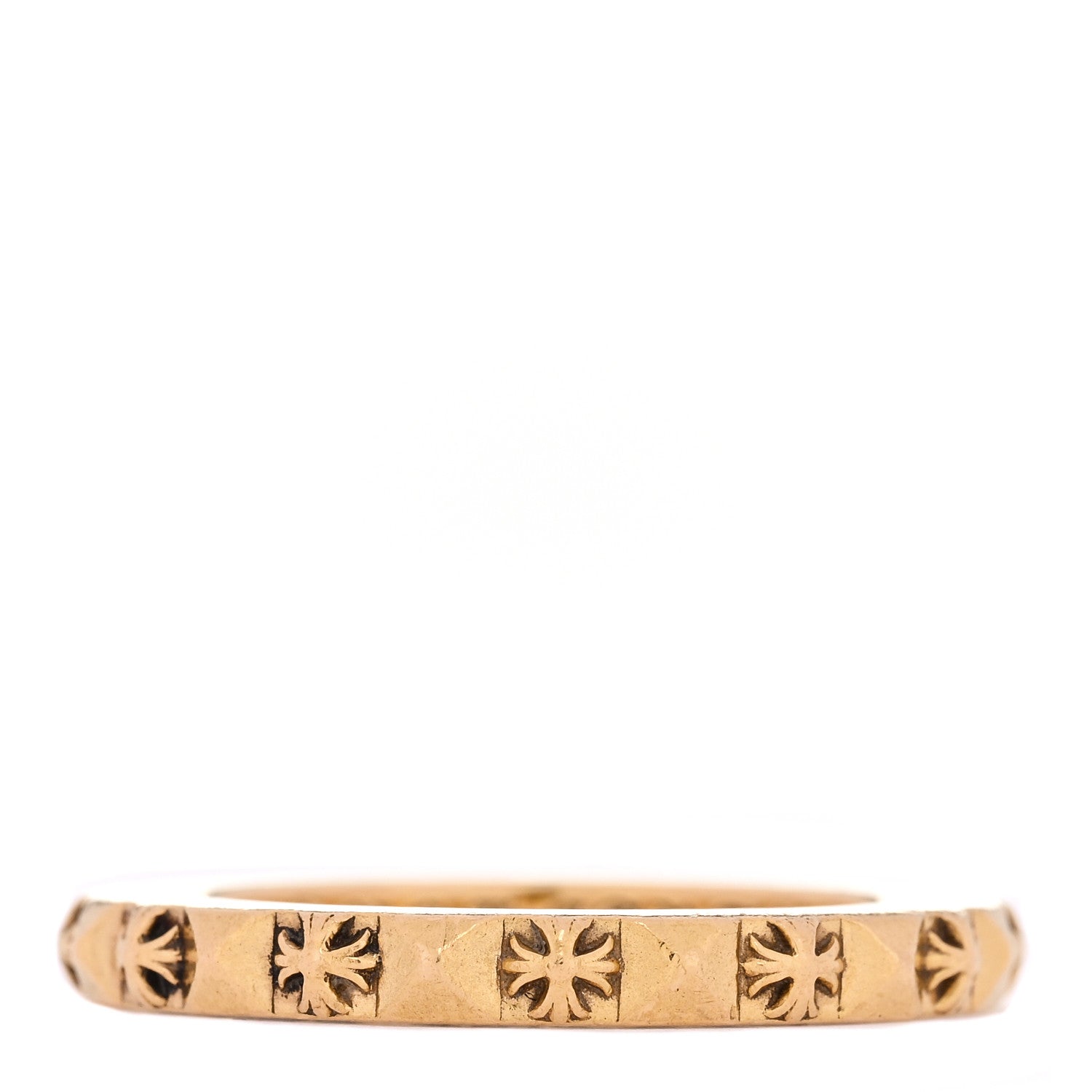 Chrome Hearts 22K Yellow Gold Punk Band Ring 53 6.5 1825688