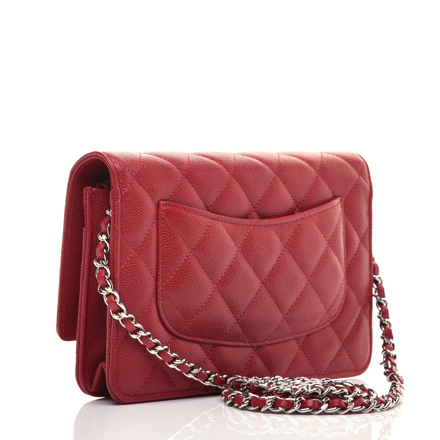 Caviar Quilted Wallet On Chain WOC Red