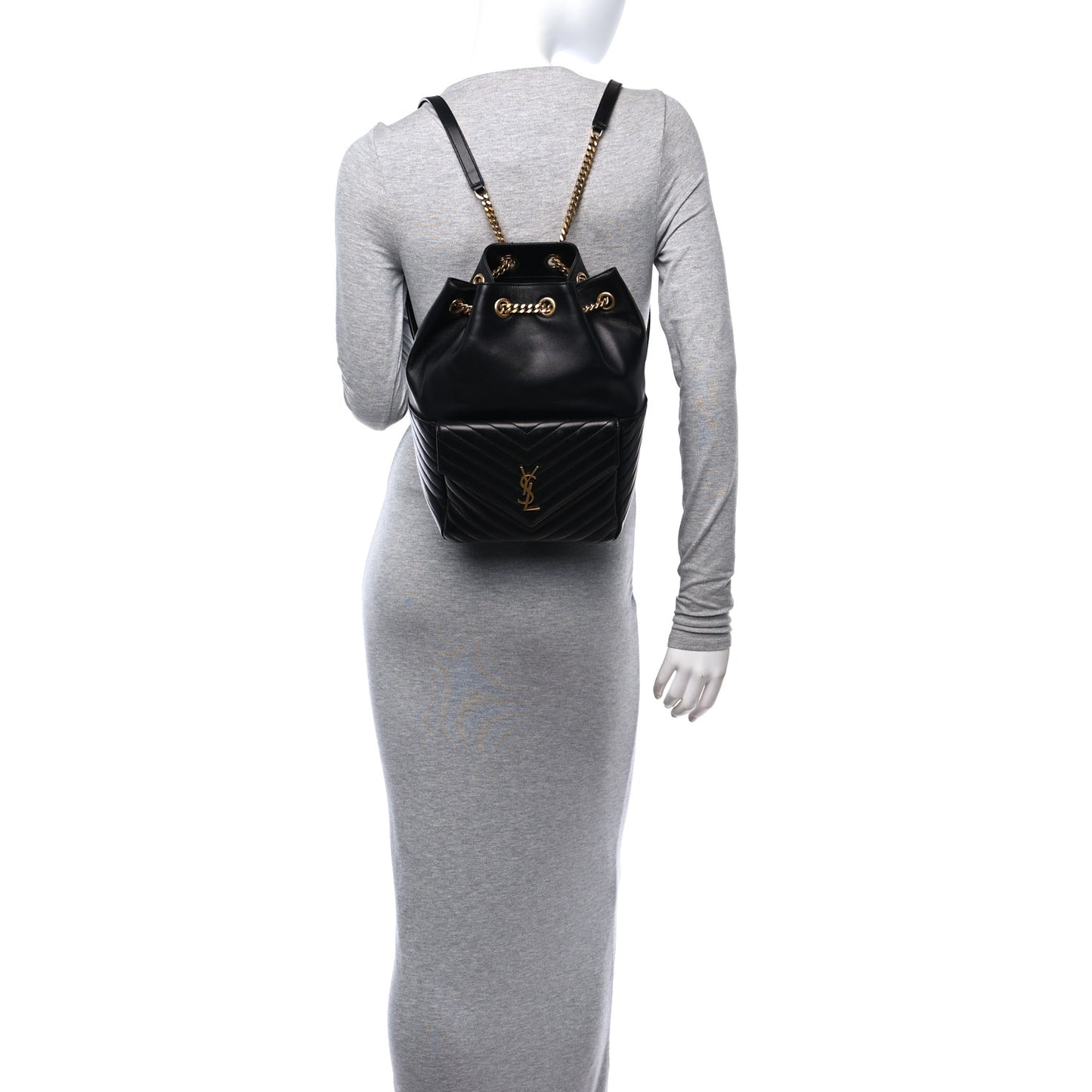 Lambskin Matelasse Monogram Joe Backpack Black