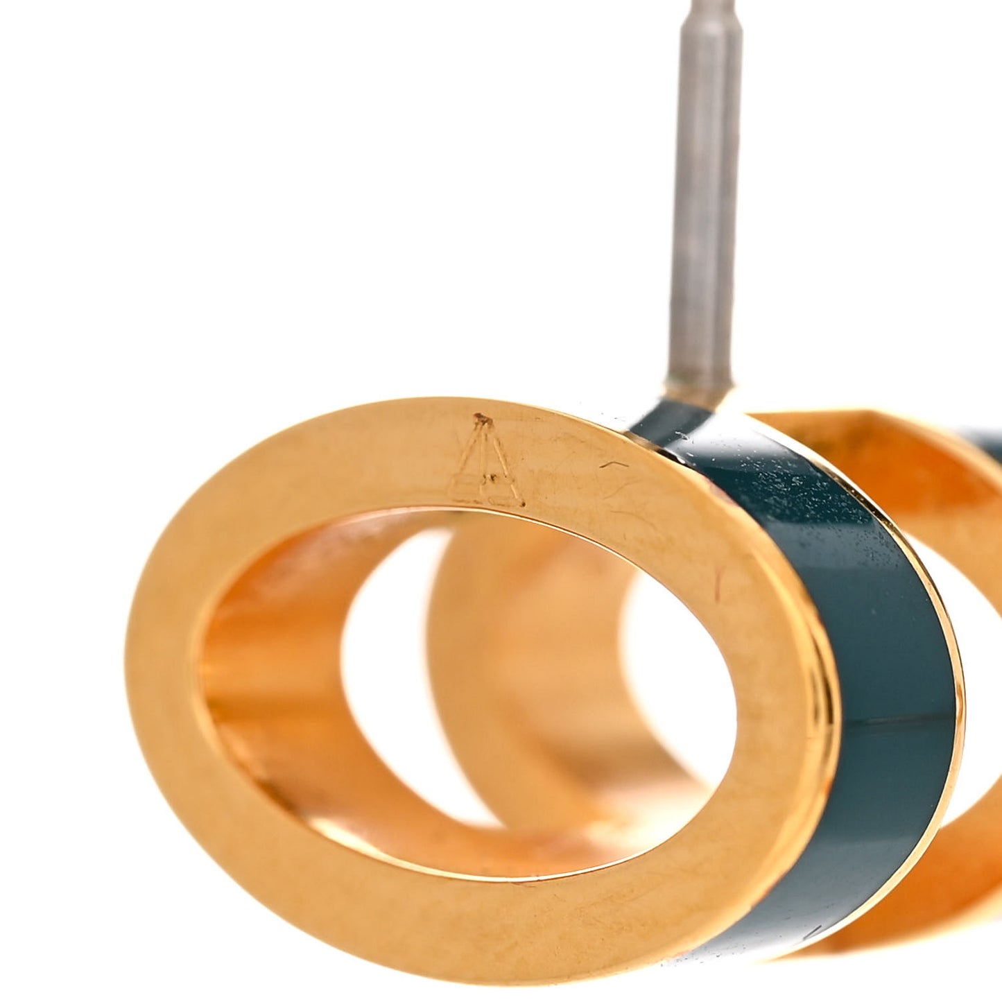 Gold Lacquered Pop H Earrings Emeraude