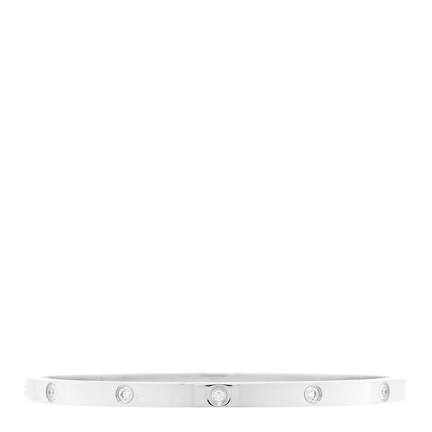 18K White Gold 10 Diamond Small LOVE Bracelet 16