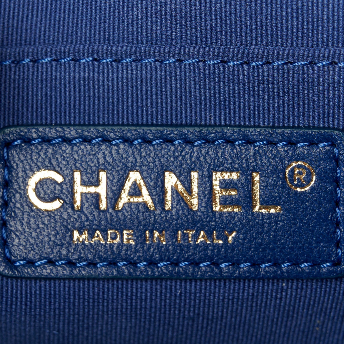Denim Quilted Double You Mini Flap Blue Golden