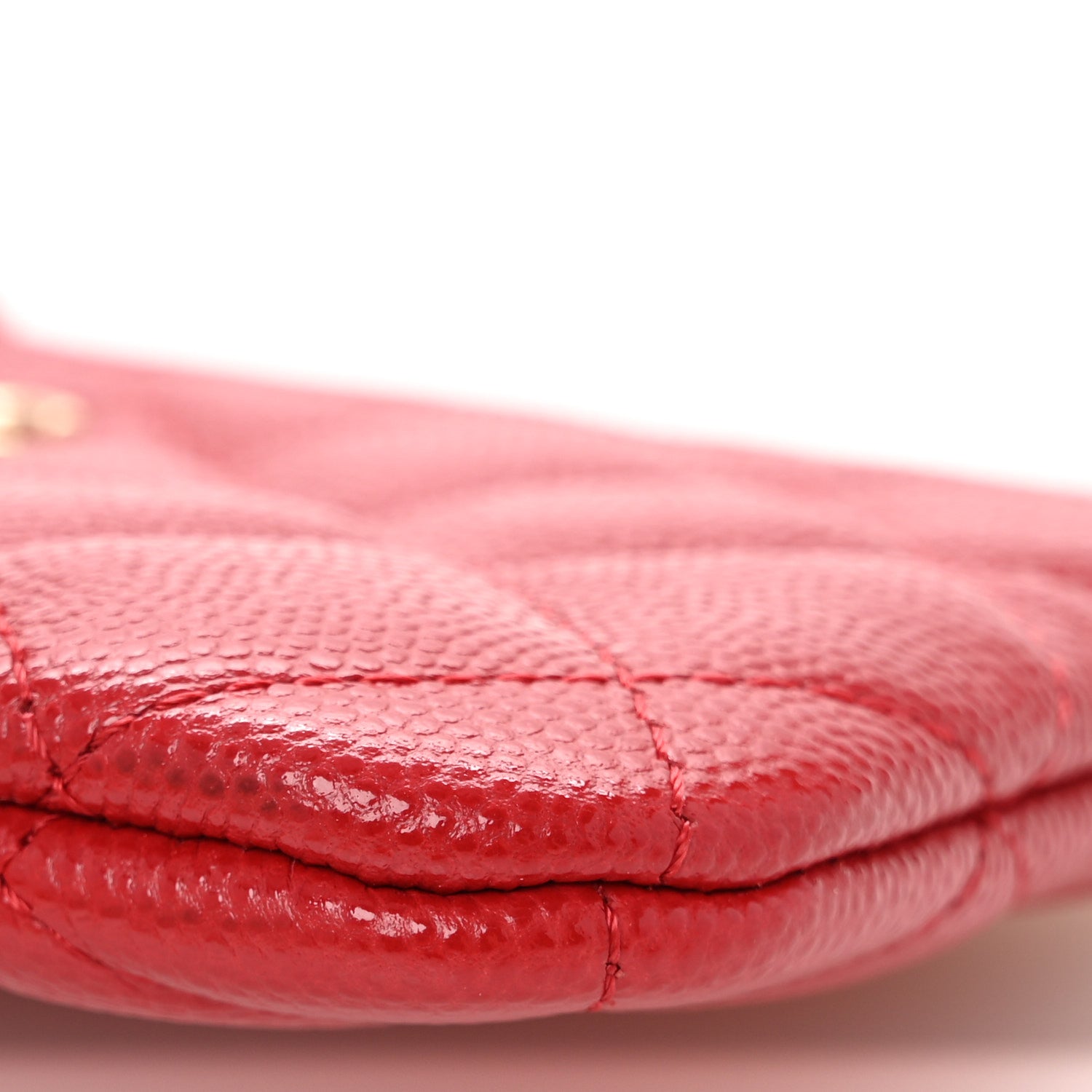 Chanel Caviar Quilted Small Cosmetic Case Red 9 of 10