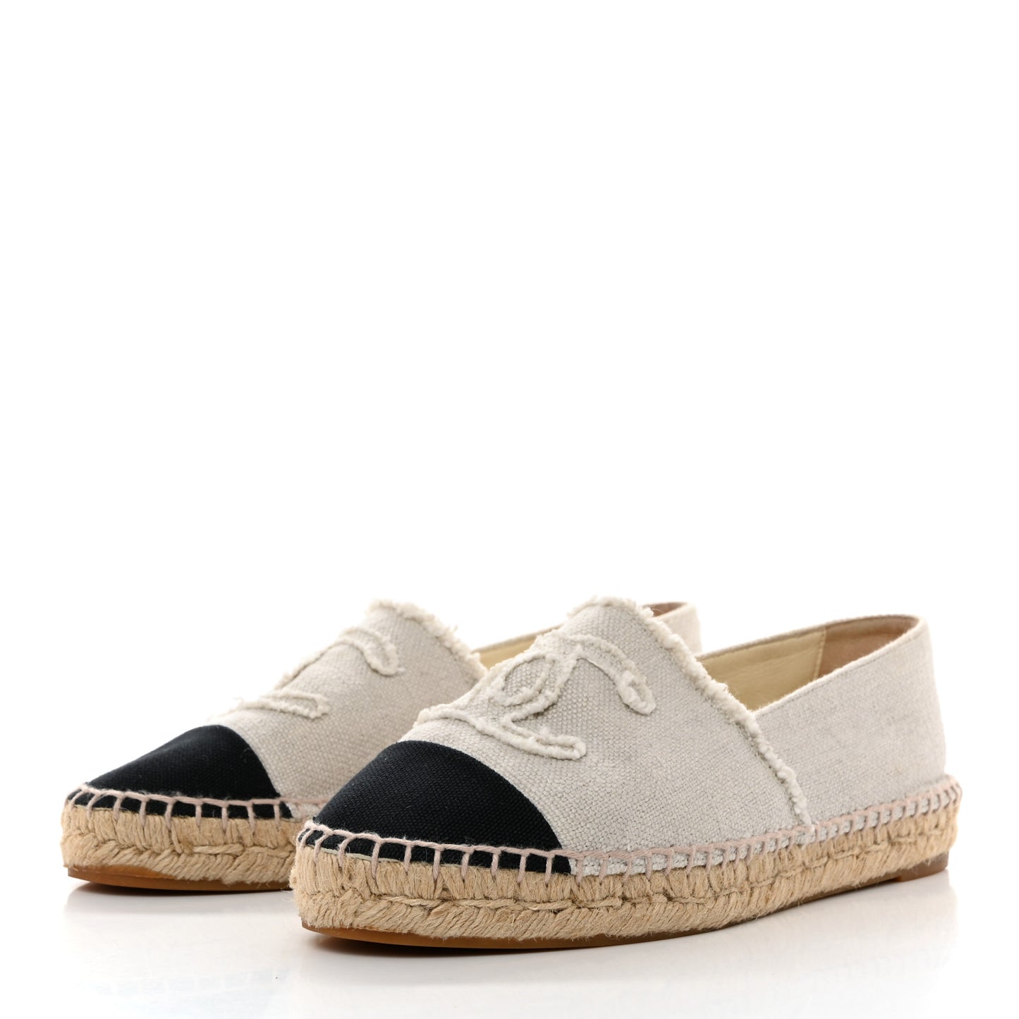 Linen CC Espadrilles 37 White Black