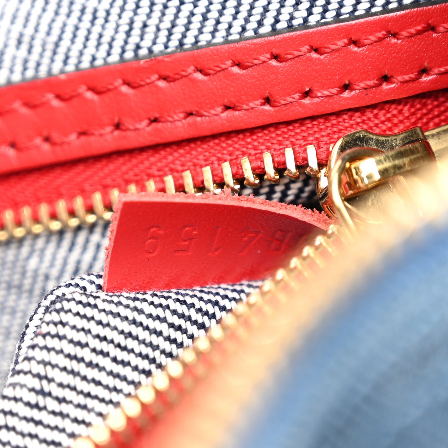 Denim Damier Monogram Patchwork Speedy Bandouliere 30 Blue Rouge