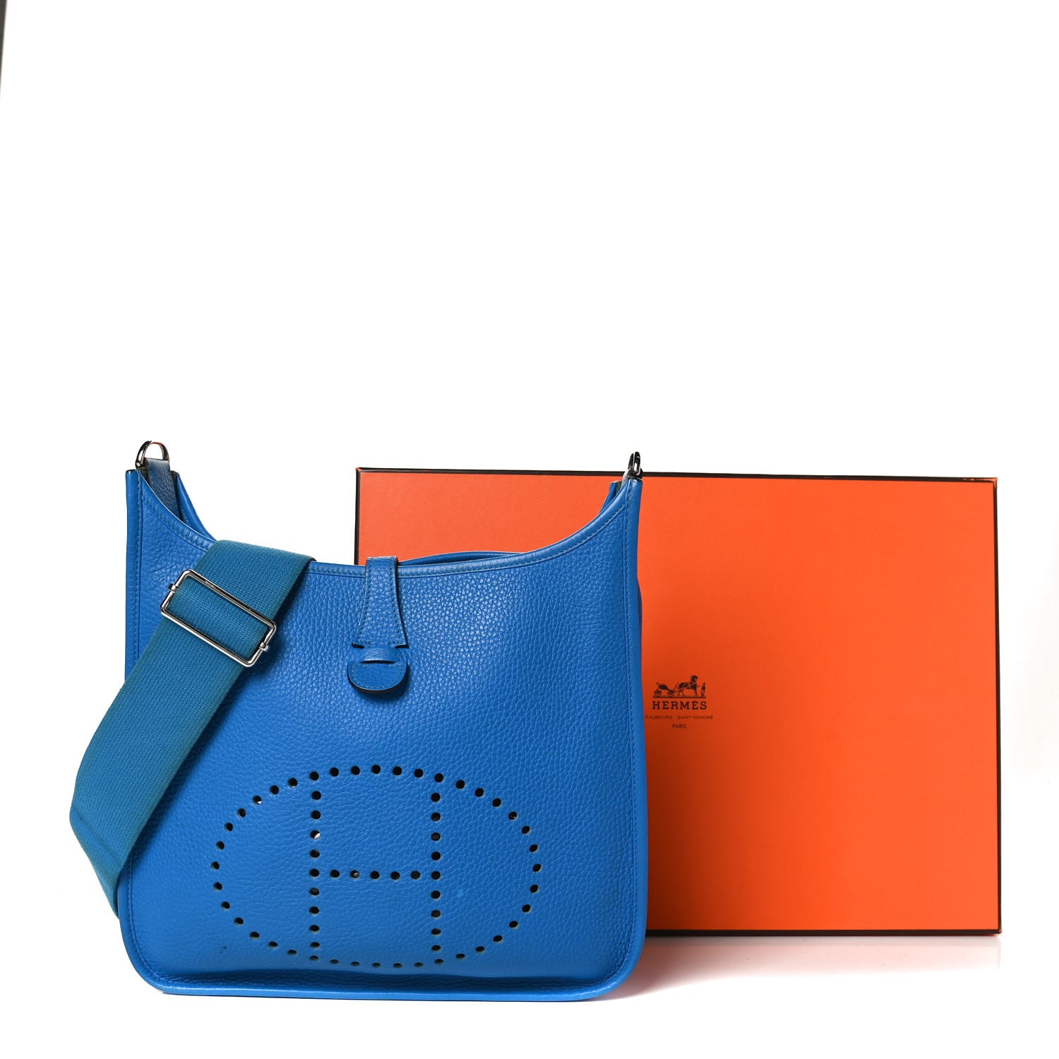 Hermes Taurillon Clemence Evelyne III PM Bleu Hydra 13 of 13