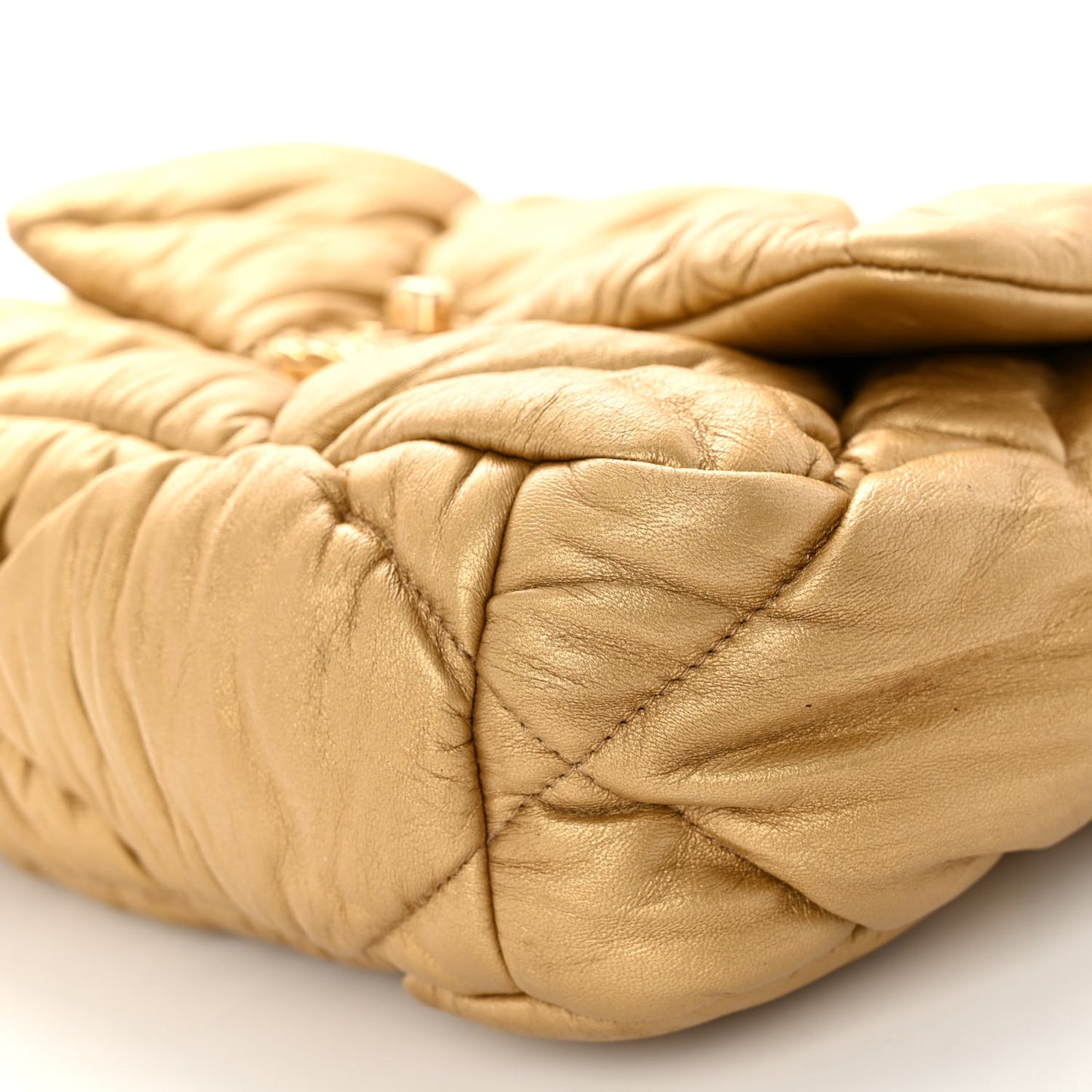 Iridescent Lambskin Quilted Medium Chanel 19 Flap Golden