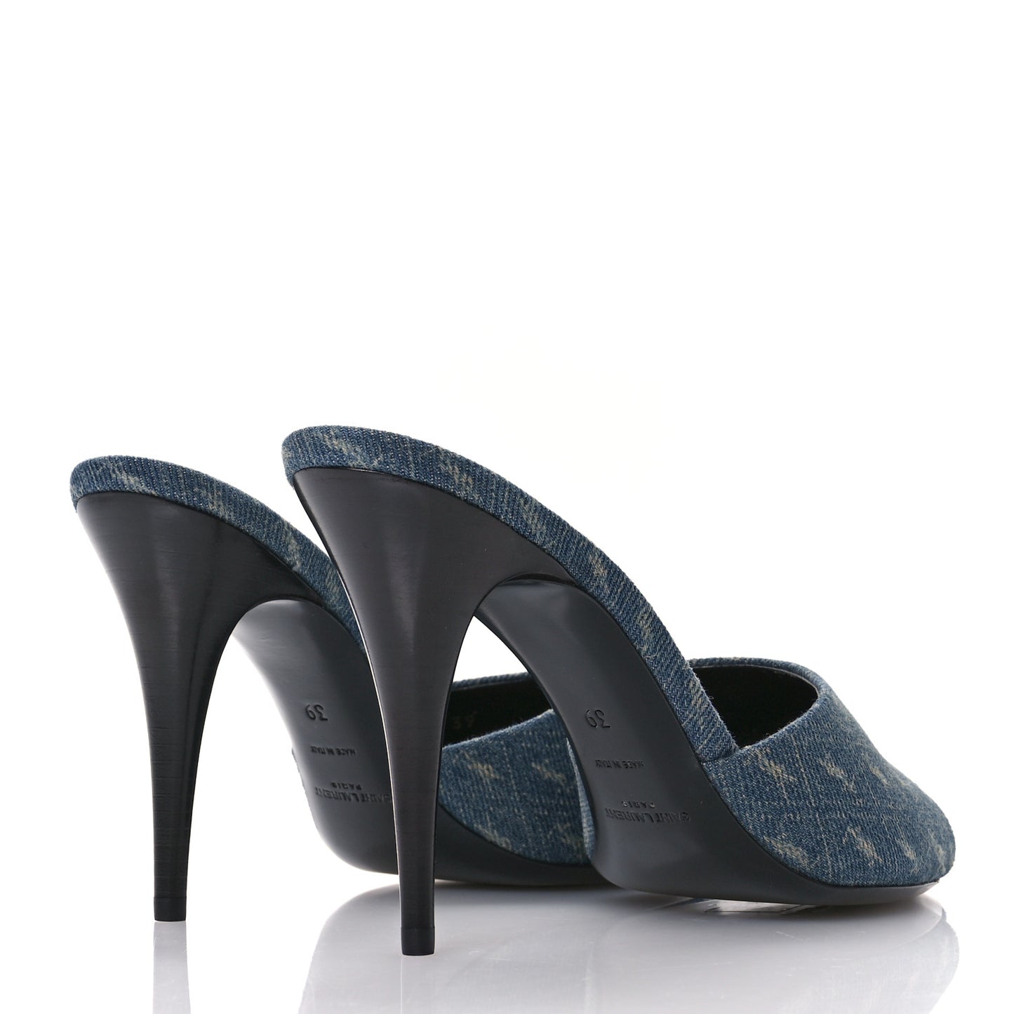 Denim Monogram La 16 Mule Sandals 39 Blue Jeans