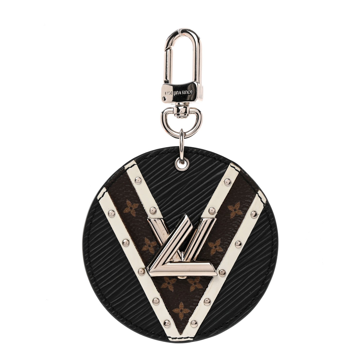 Louis Vuitton Epi Monogram Studded Twist Bag Charm Key Ring Black 1 of 6