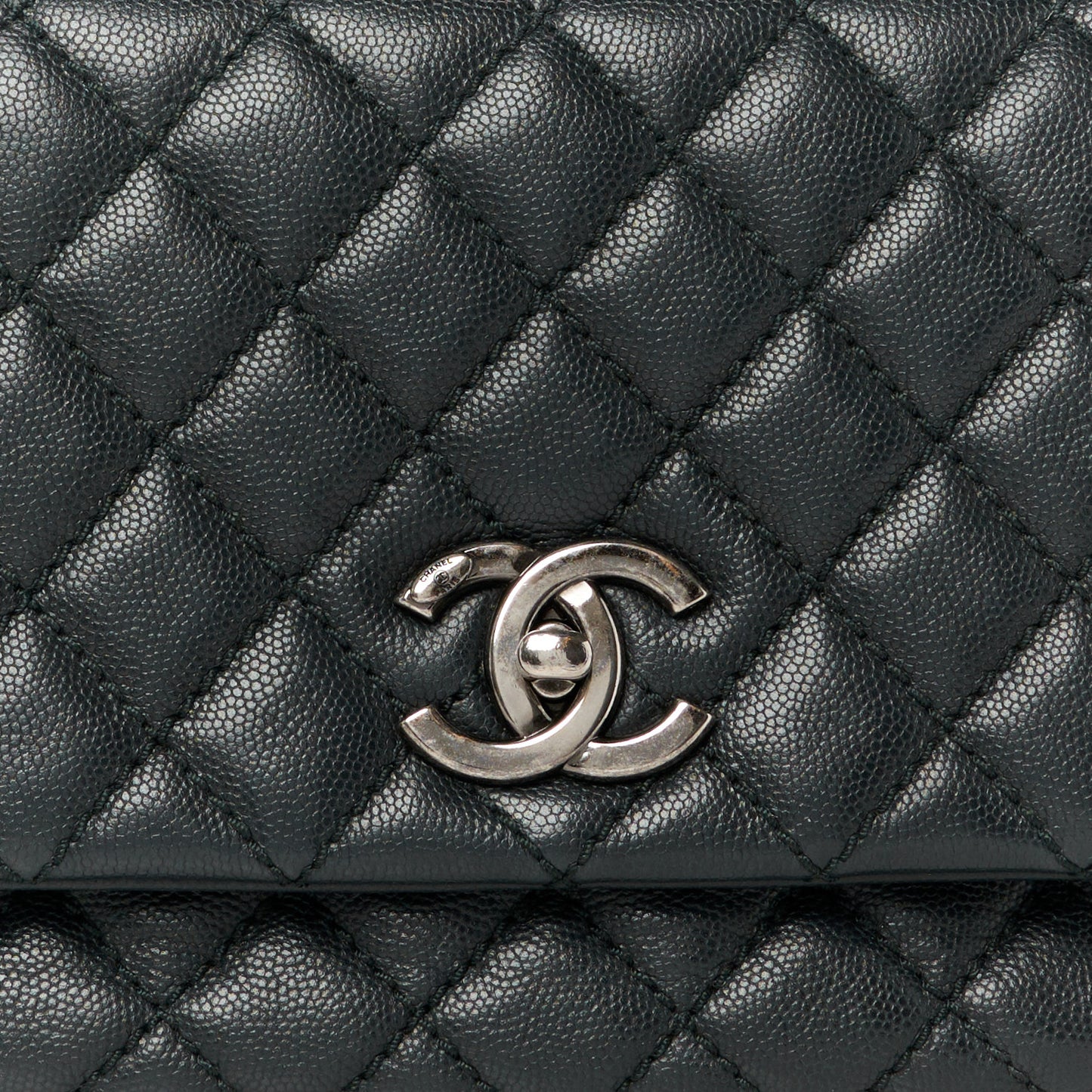 Caviar Quilted Small Coco Handle Flap Black