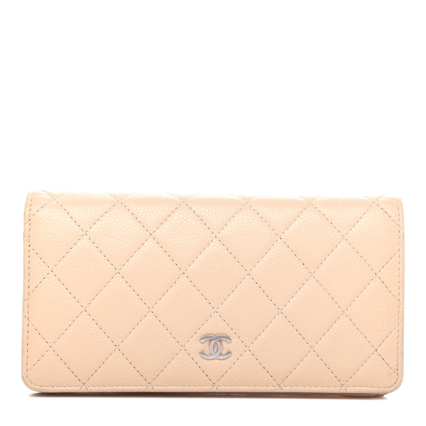 Caviar Quilted Yen Wallet Beige