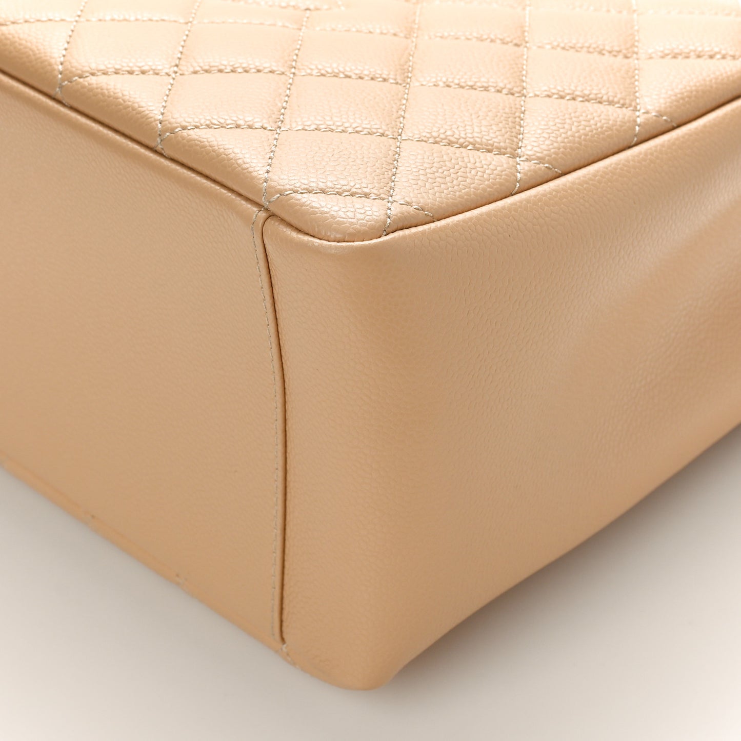 Caviar Quilted Grand Shopping Tote GST Beige
