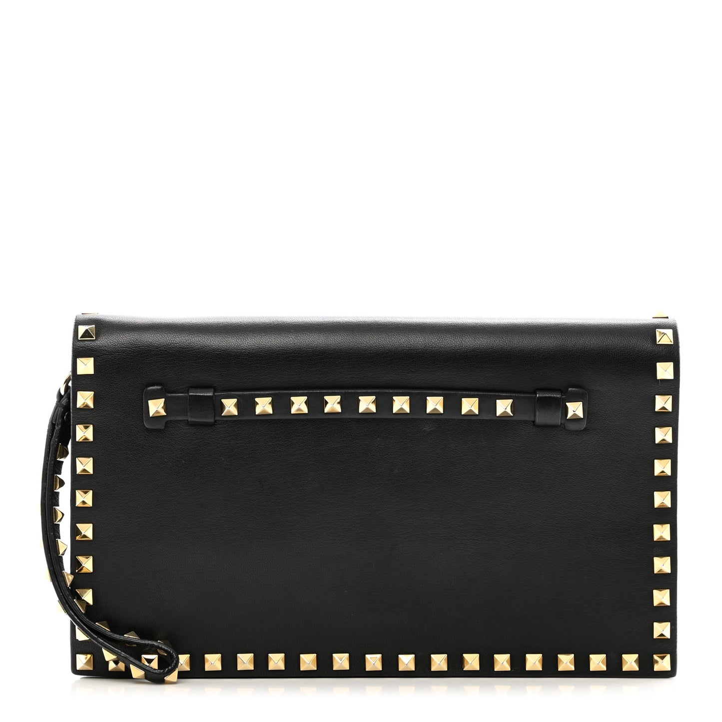 Nappa Rockstud Wristlet Clutch Black
