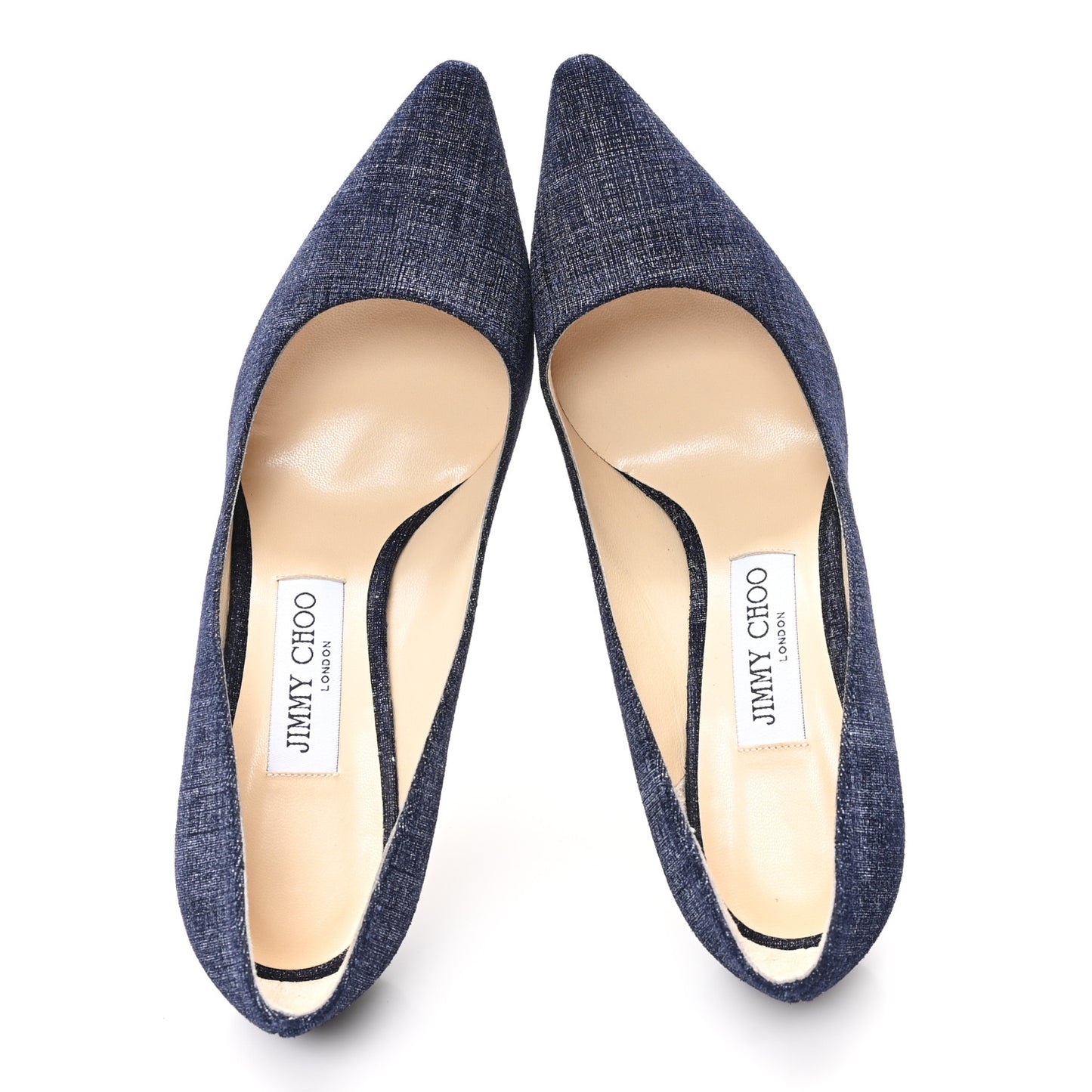 Denim Pointy Toe Romy 100 Pumps 37.5 Light Indigo