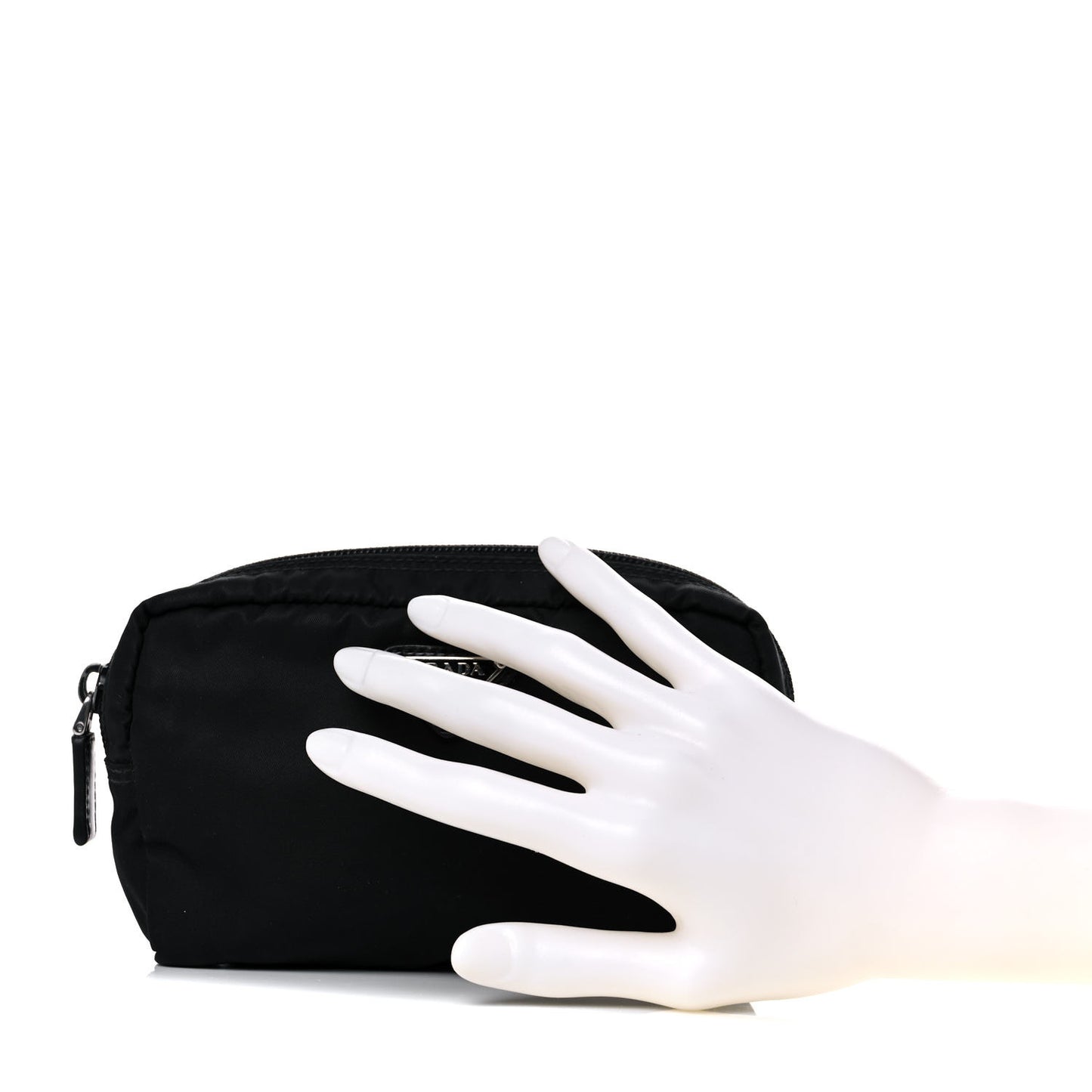 Nylon Tessuto Cosmetic Pouch Black