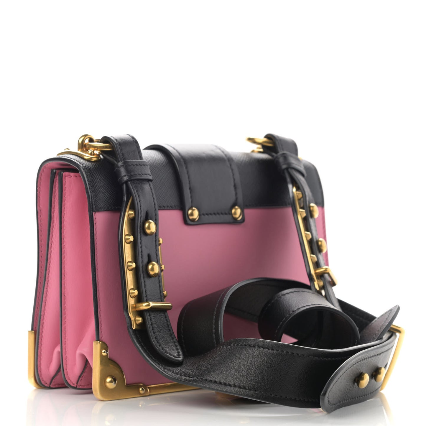 City Calf Saffiano Cahier Bag Fuxia Black
