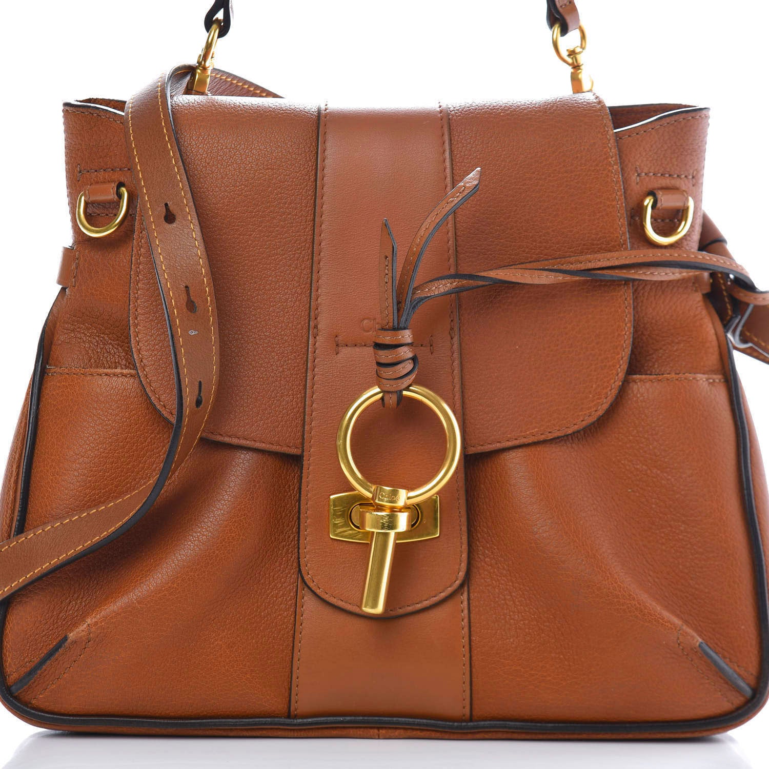 Chloe Grained Lambskin Small Lexa Shoulder Bag Mustard Brown 13 of 13