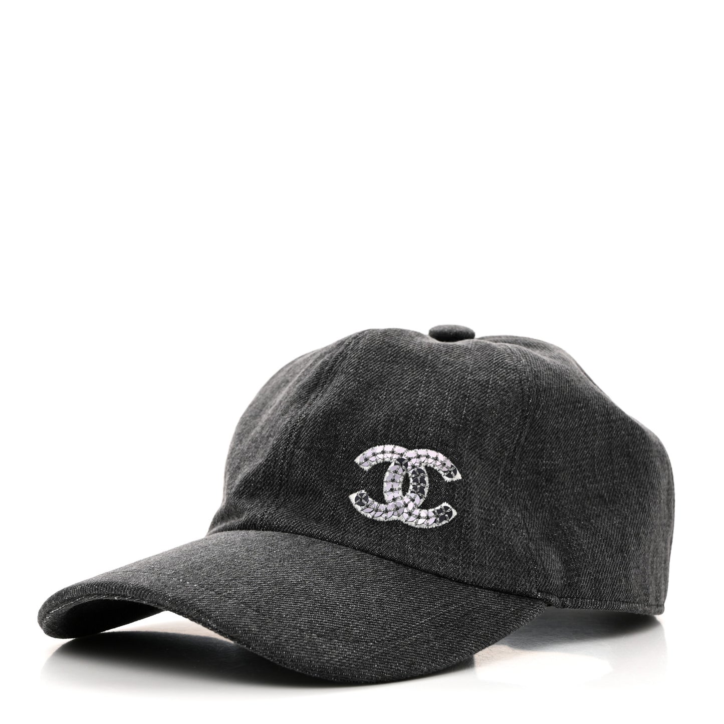 Cotton Sequin CC Cap Hat Black