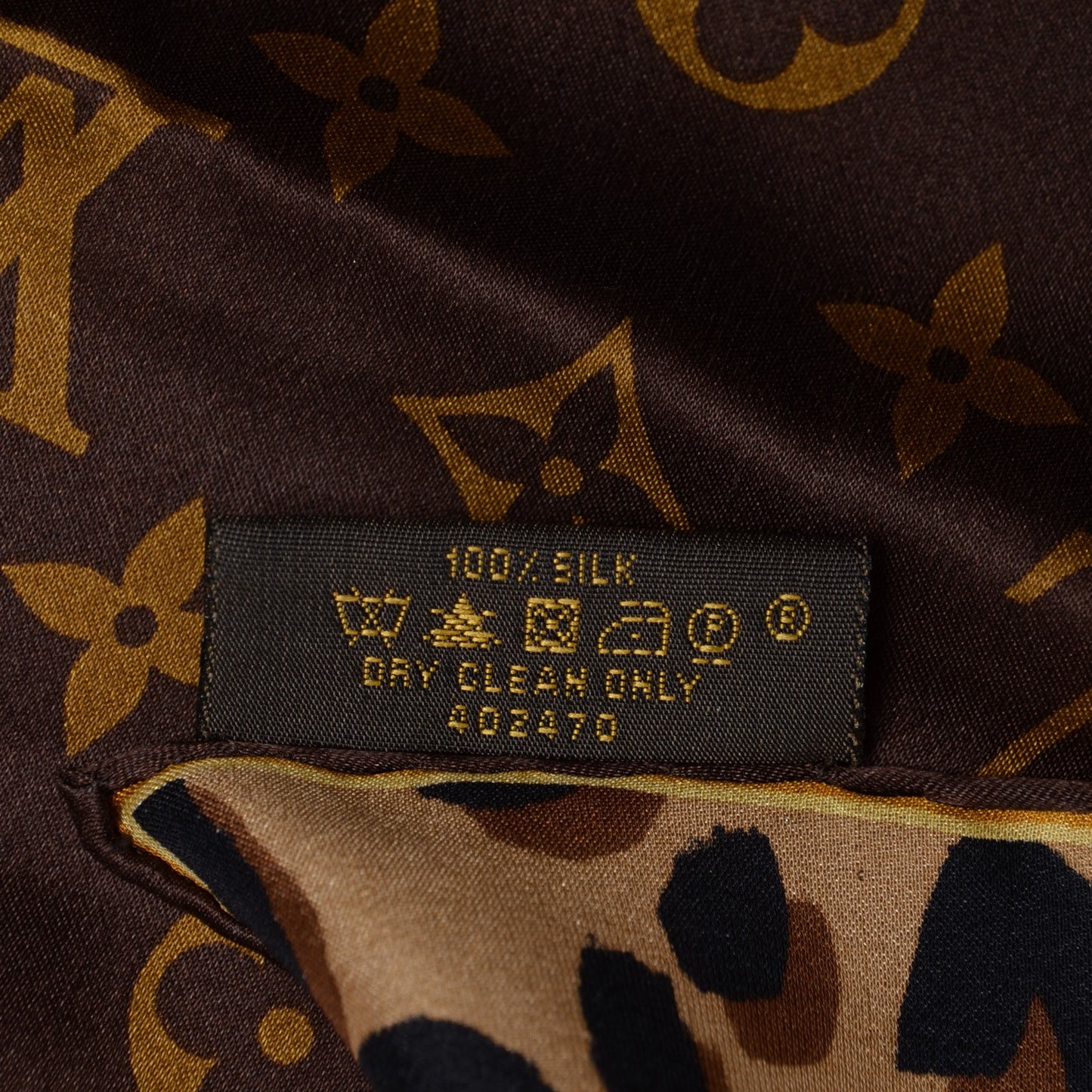 Silk Leopard Monogram Square Scarf