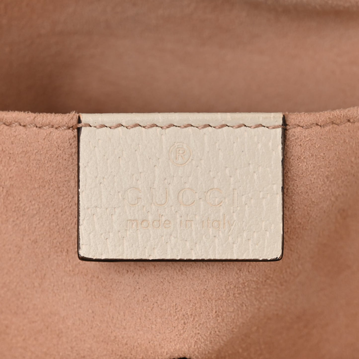 Textured Calfskin Web Small Ophidia Tote Bag Mystic White