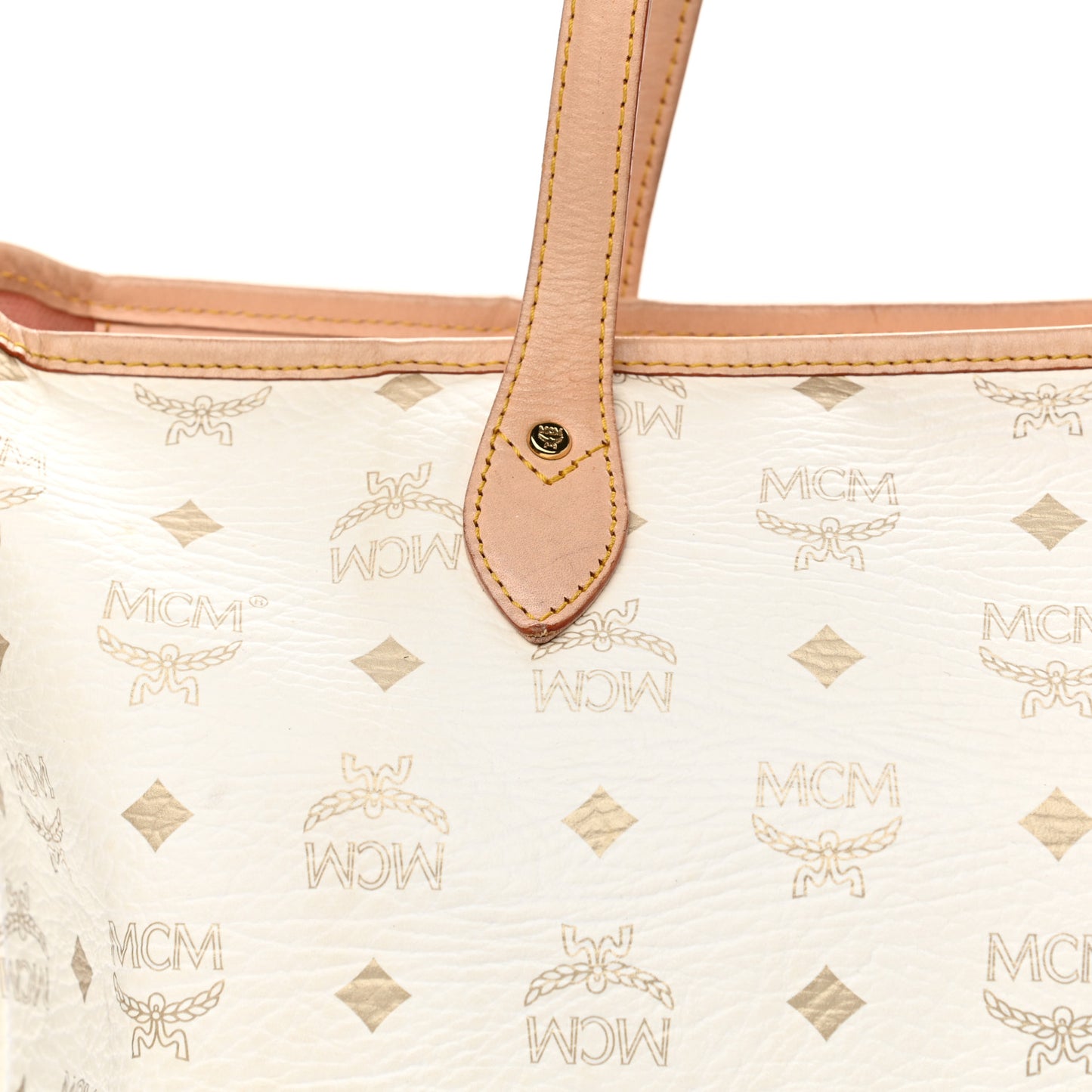 Visetos Striped Shopper Tote White
