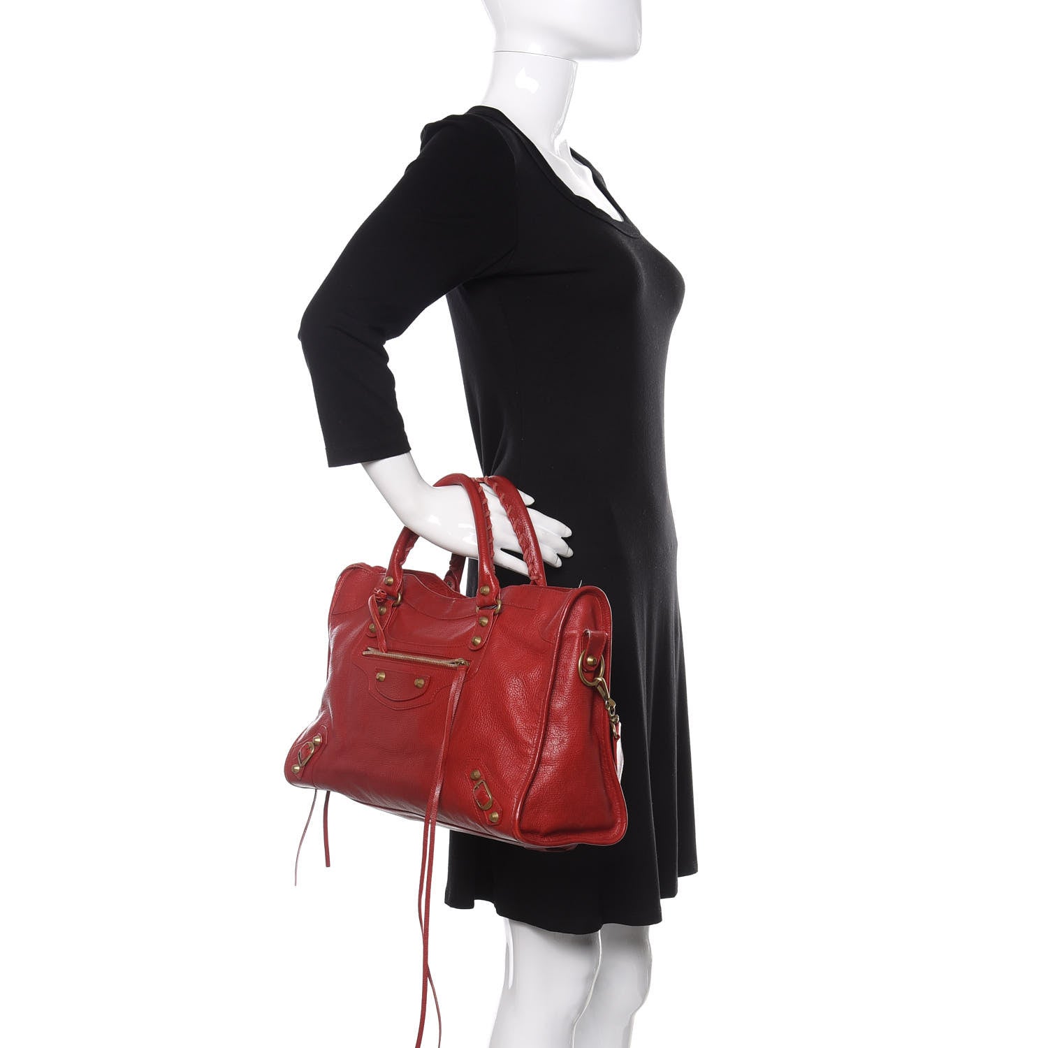 Balenciaga Sugar Goatskin Classic Gold Hardware City Rouge Rouge Coquelicot 2 of 20