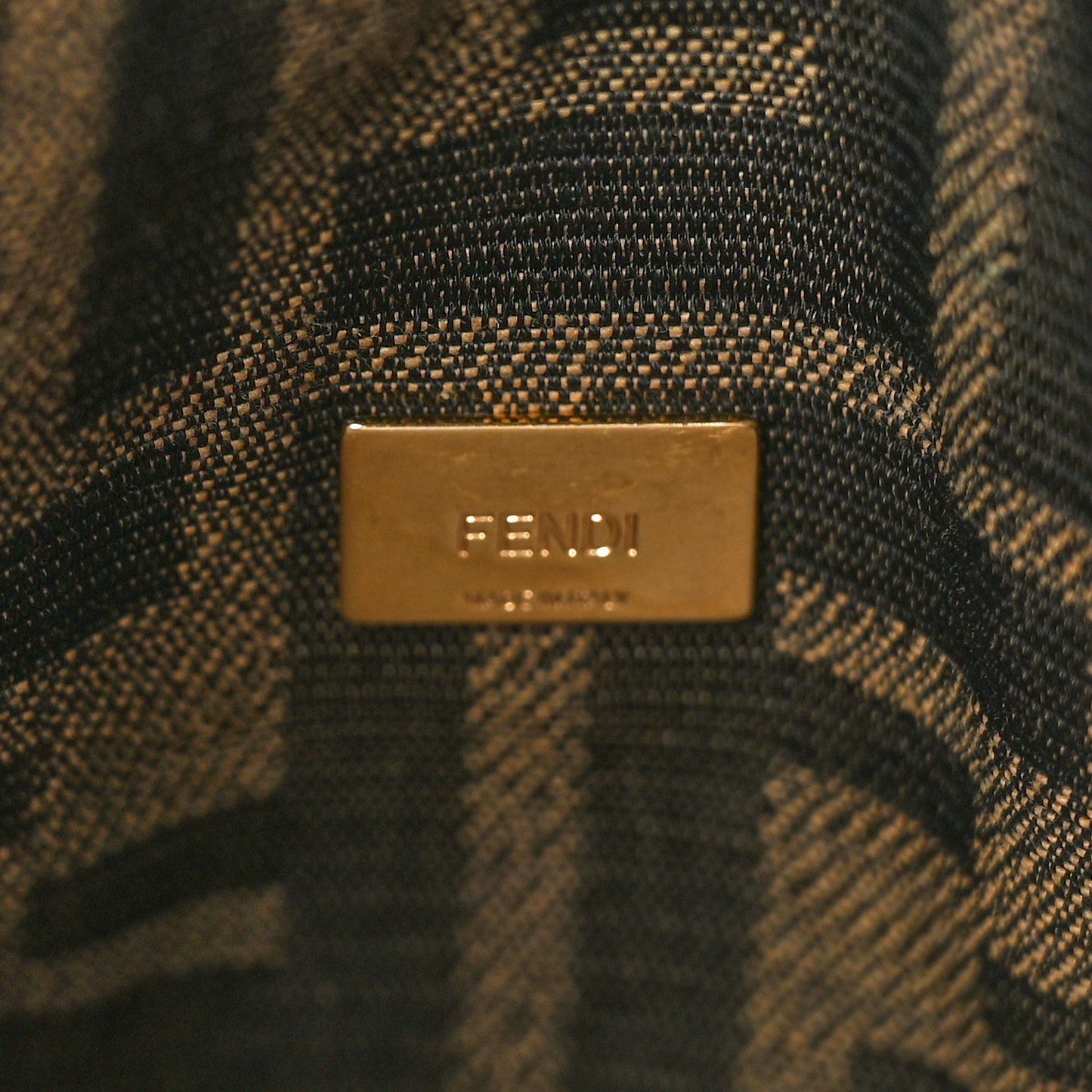 Fabric Jacquard FF 1974 Mini Baguette Tobacco Moro Black