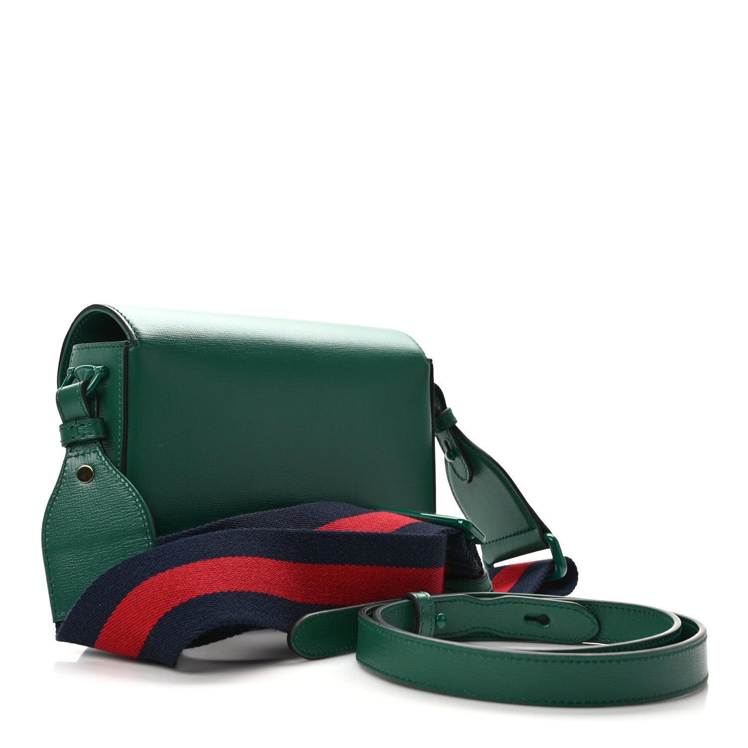 Gucci Azalea Calfskin Web Monochrome Horsebit 1955 Shoulder Bag Emerald 3 of 12