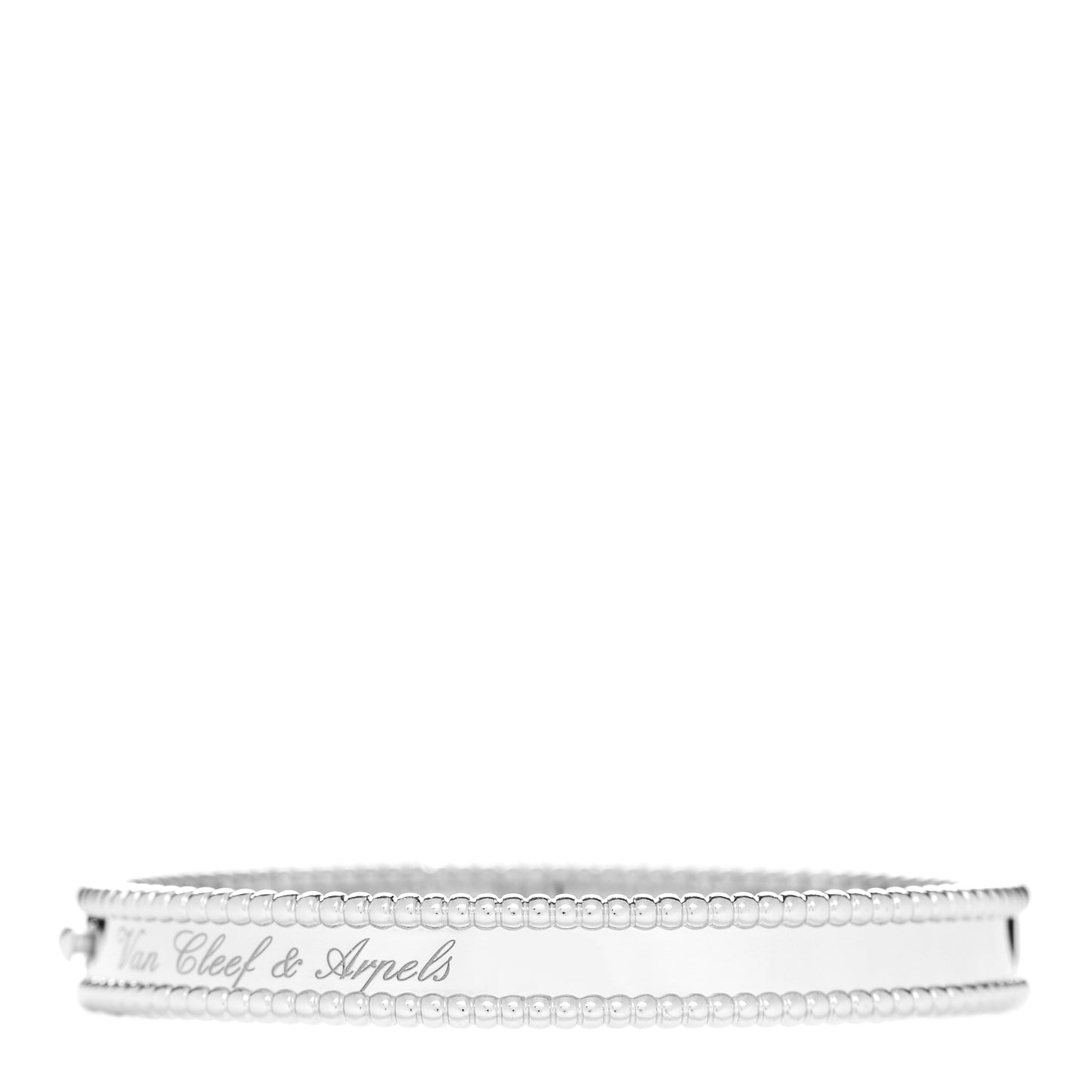 18K White Gold Perlee Signature Bangle Bracelet S