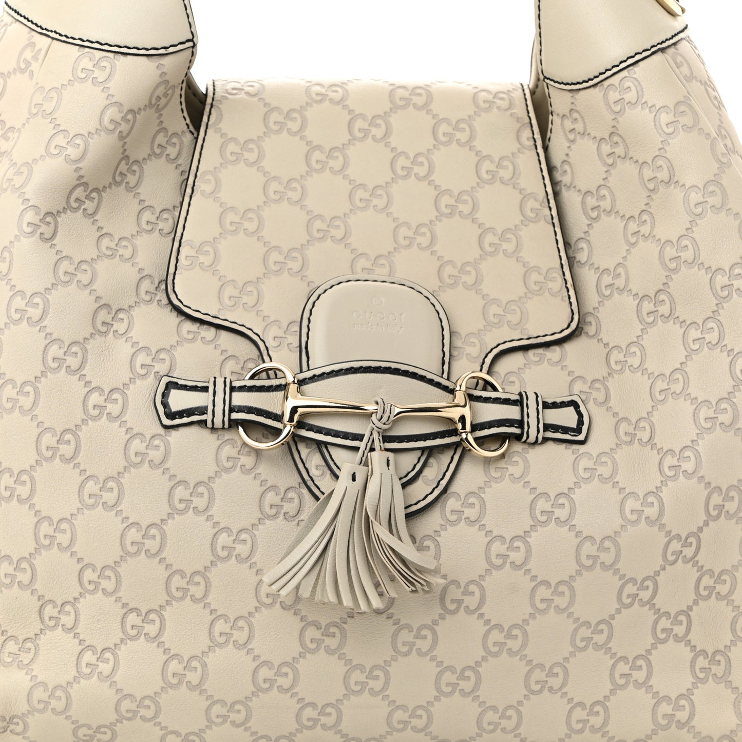 Guccissima Signature Medium Emily Hobo Mystic White