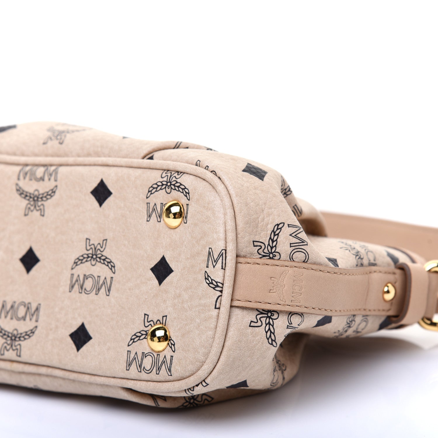 MCM Visetos Baguette Bag Beige 7 of 12