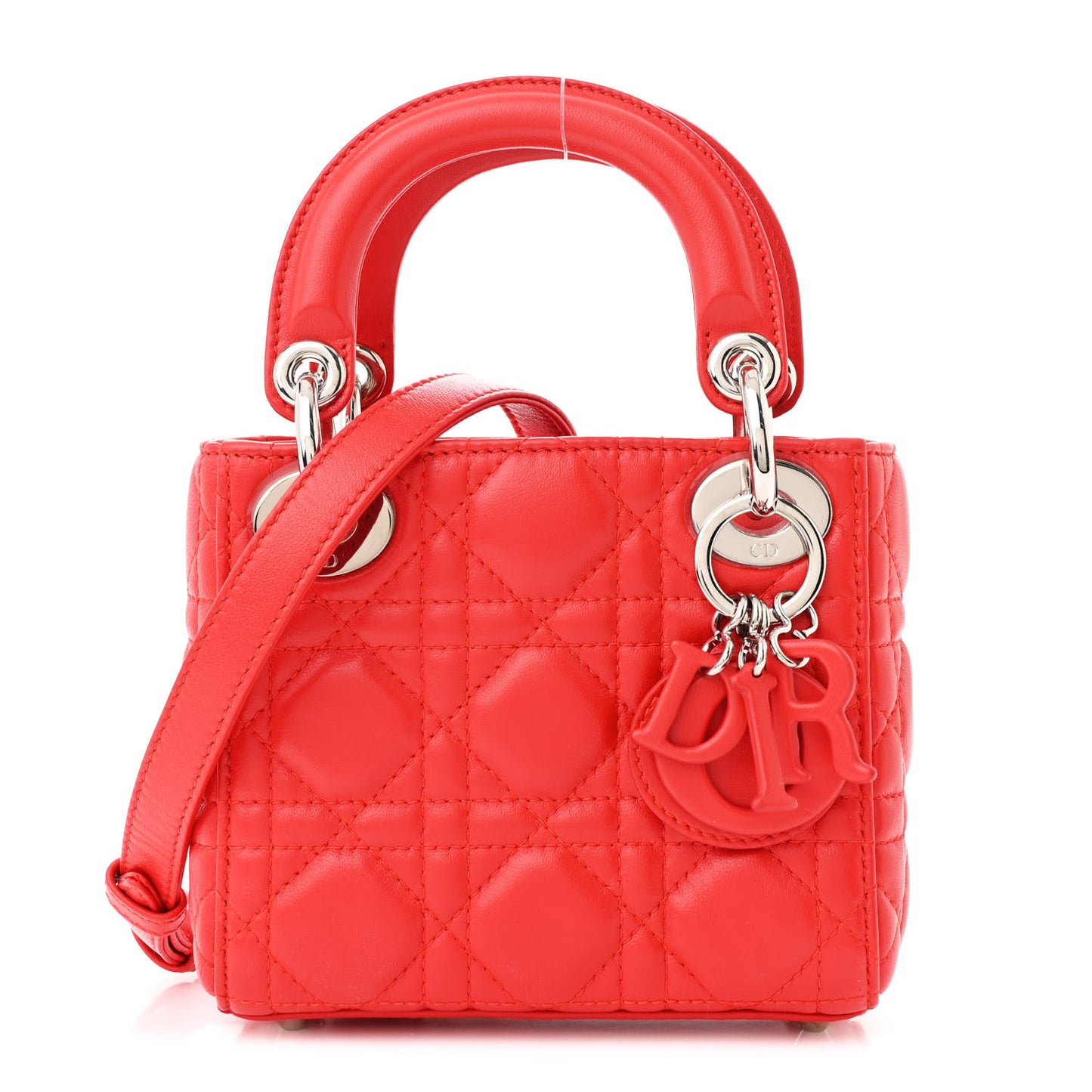 Lambskin Cannage Micro Lady Dior Red