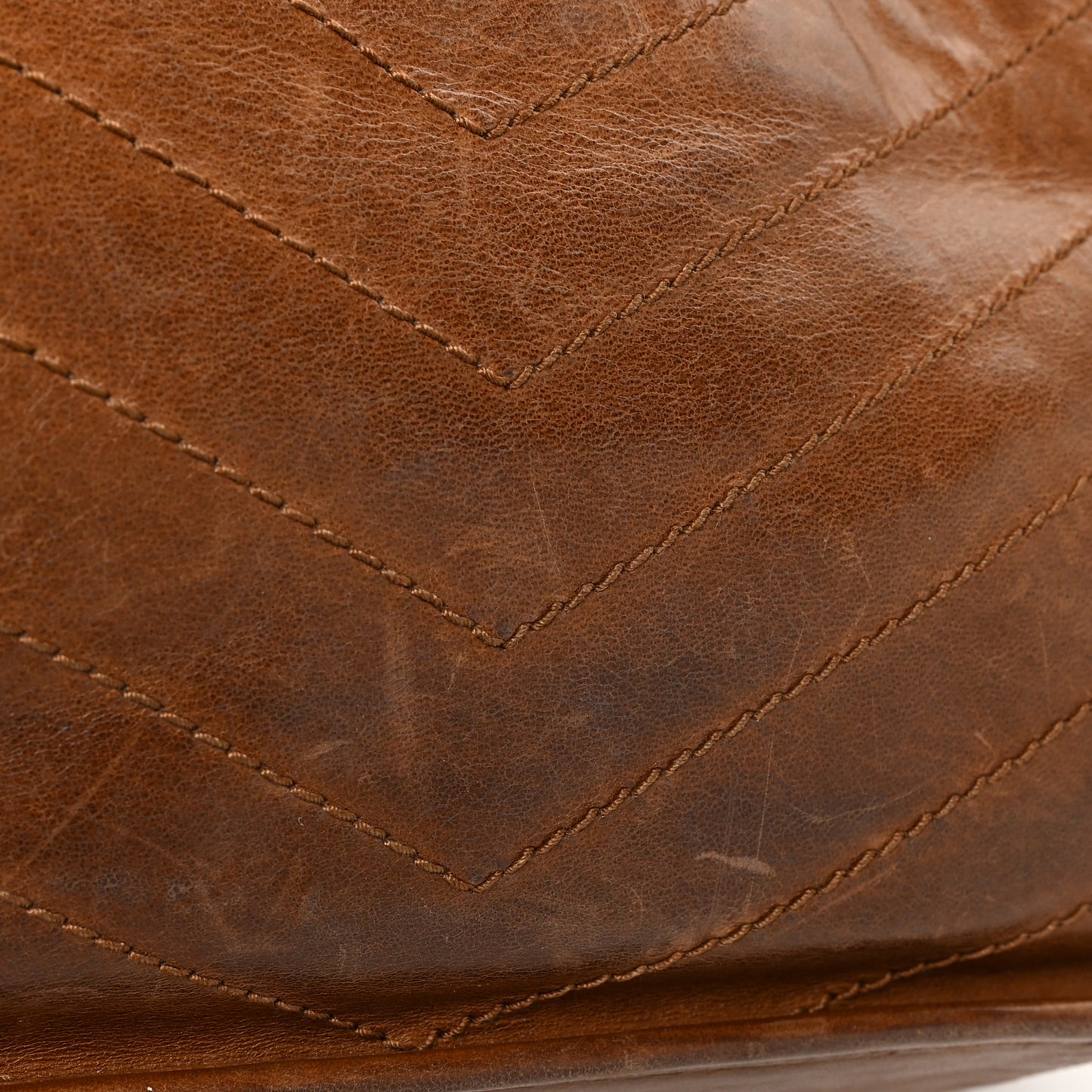Crinkled Calfskin Matelasse Monogram Medium Niki Chain Satchel Brown