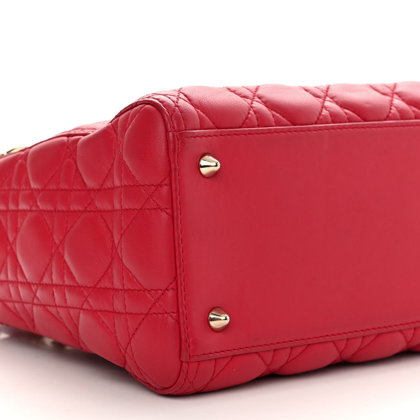 Lambskin Cannage Medium Lady Dior Red