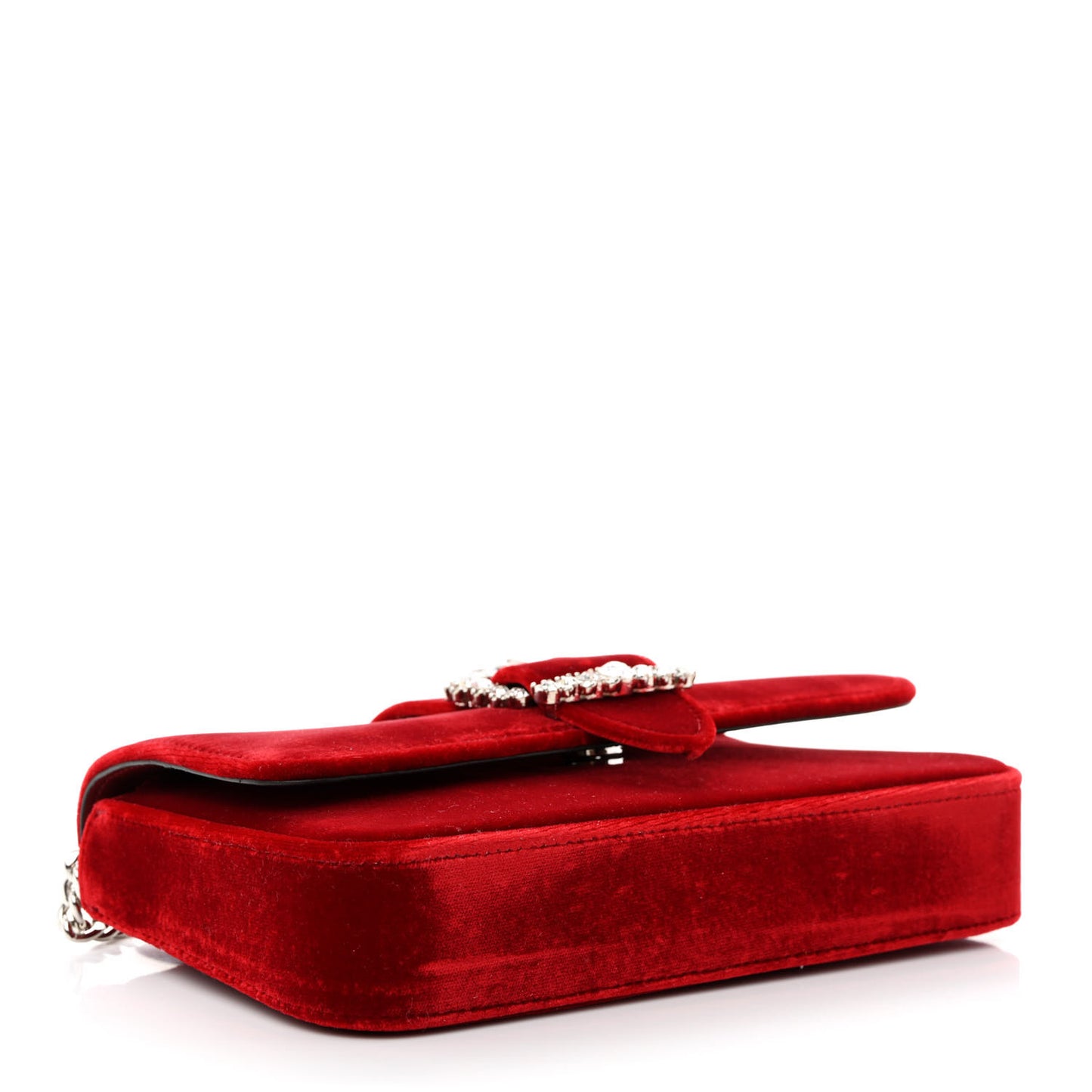 Velvet Crystal Cheri Wallet on Chain Royal Red