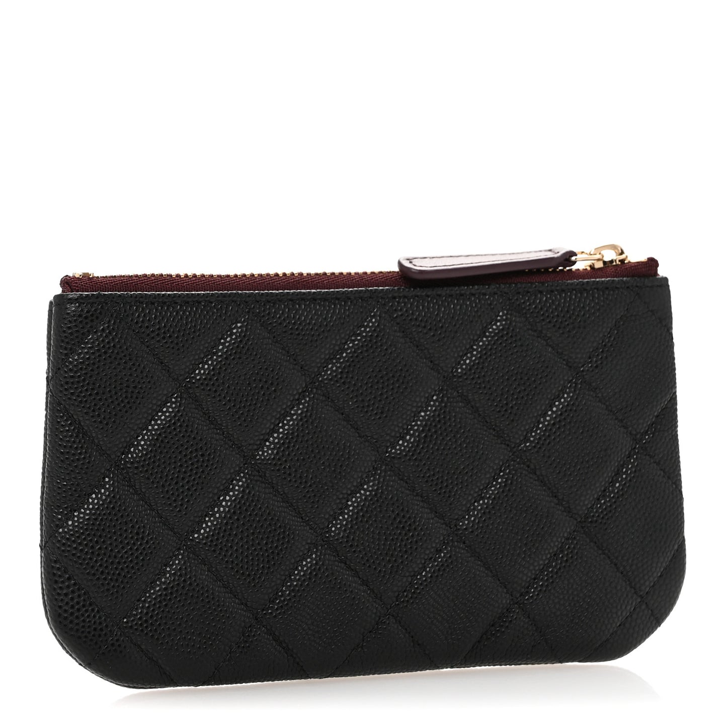 Caviar Quilted Small Cosmetic Case Black