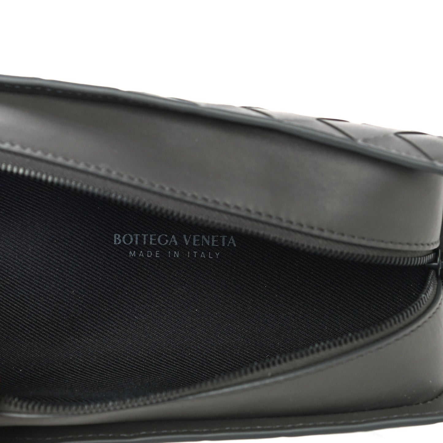 Nappa Maxi Intreccio Wristlet Pouch Graphite