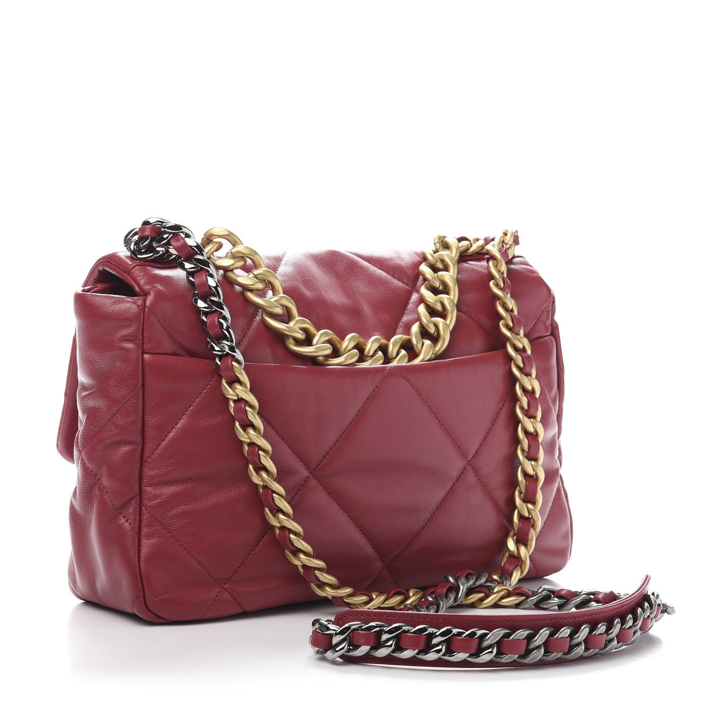 Lambskin Quilted Large 19 Flap Red
