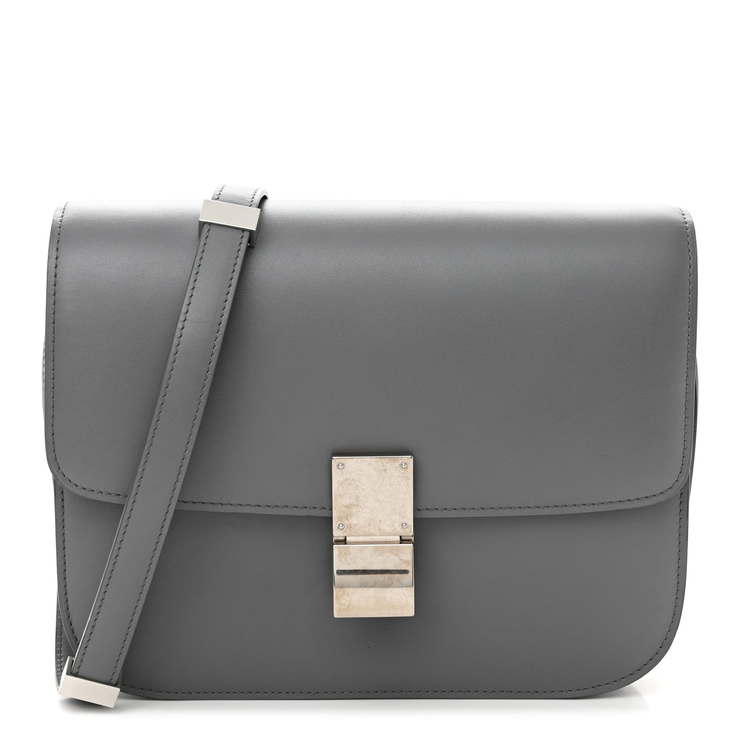 Smooth Calfskin Medium Classic Box Flap Bag Storm