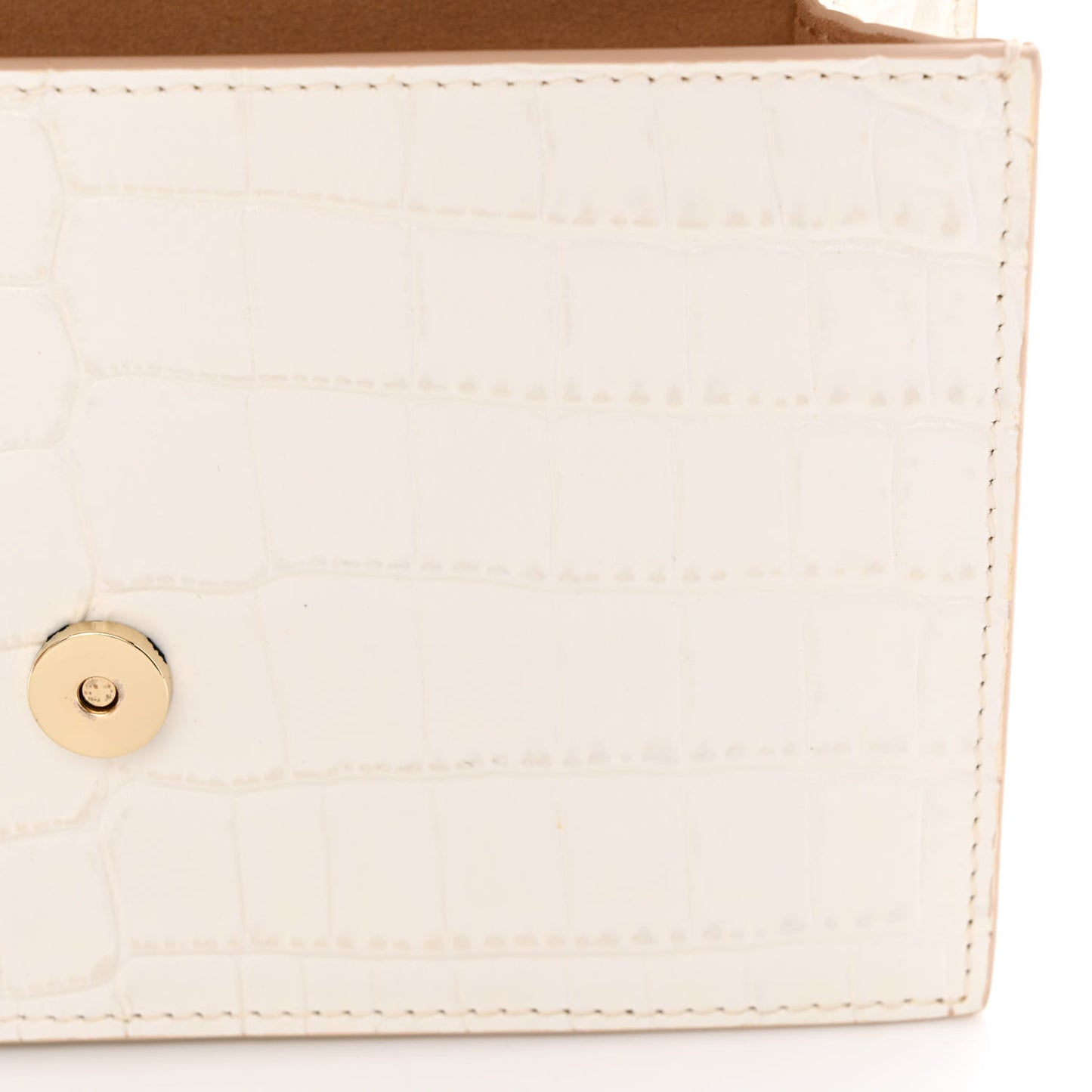 Calfskin Crocodile Embossed Skull Mini Crossbody Bag White