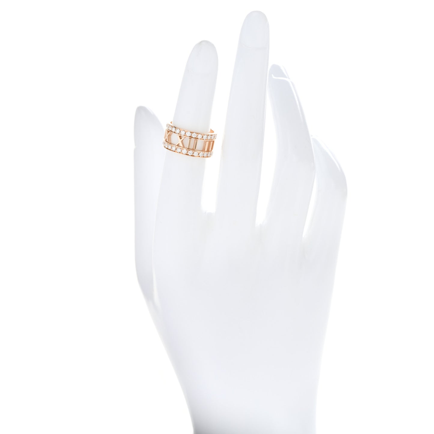 18K Rose Gold Diamond Wide Atlas Open Ring 48 4.5