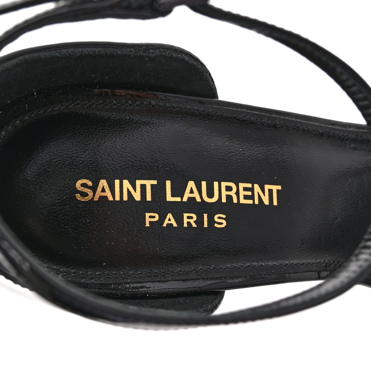 Patent Calfskin Opyum 110 Sandals 38.5 Black