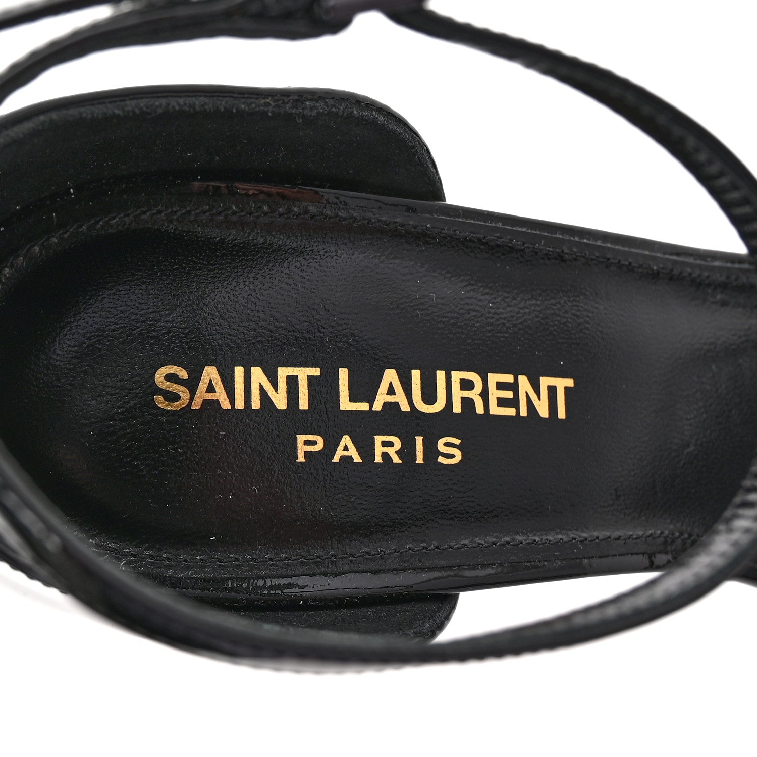 Saint Laurent Patent Calfskin Opyum 110 Sandals 38.5 Black 8 of 9
