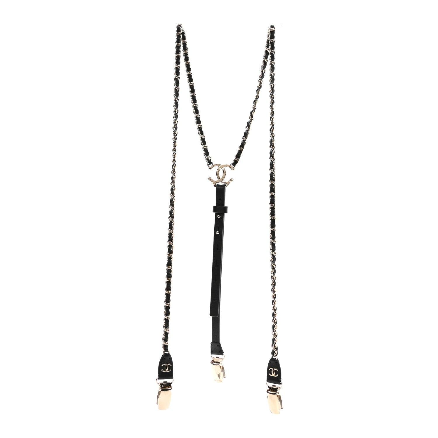 Chanel Calfskin CC Chain Suspenders S Black 1892196 – FASHIONPHILE
