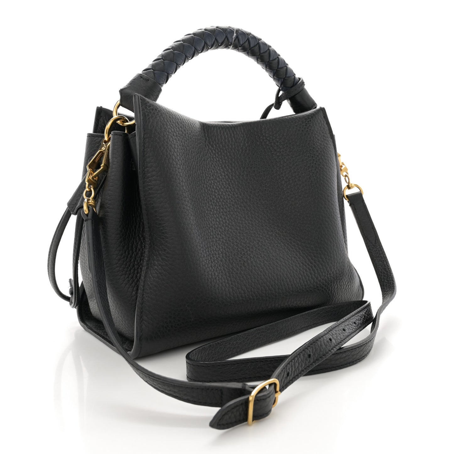 Heavy Grain Small Iris Tote Black