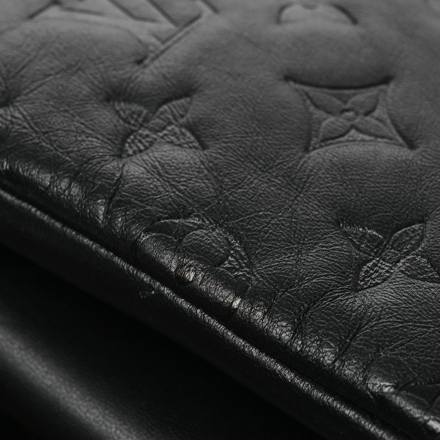 Lambskin Embossed Monogram Coussin PM Black