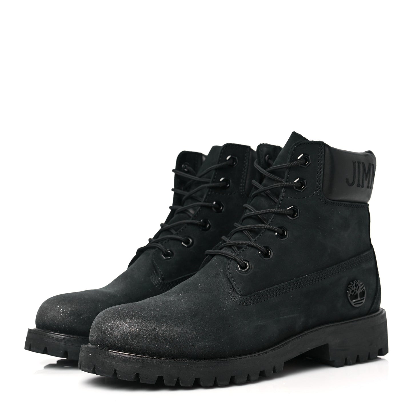 X TIMBERLAND Nubuck Glitter Womens Ankle Boots 8.5 Black Gunmetal